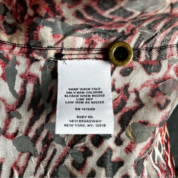 Ruby Rd Animal Print with Sheer Cutouts Jacket Business Casual Red Plus Size 14 - Picture 3 of 7